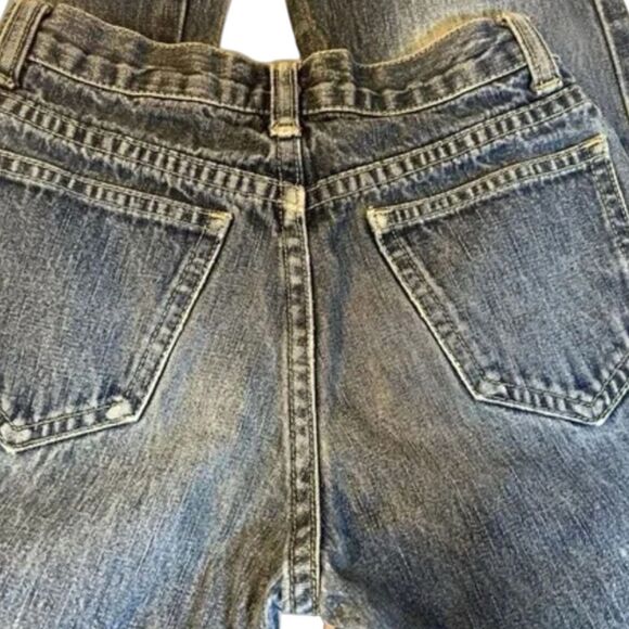 Limited Too Girls Jeans 10 Slim Bootcut Y2K Whiskered Vintage Denim Blue - Picture 10 of 15